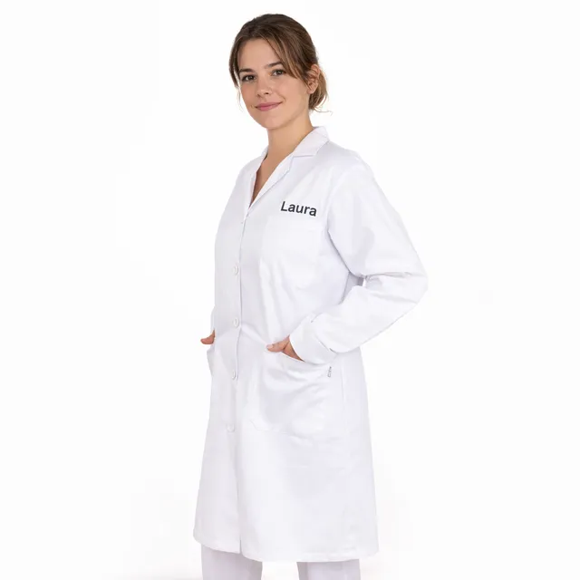 Enfermania Ropa Blouse blanche femme sergé 65% polyester