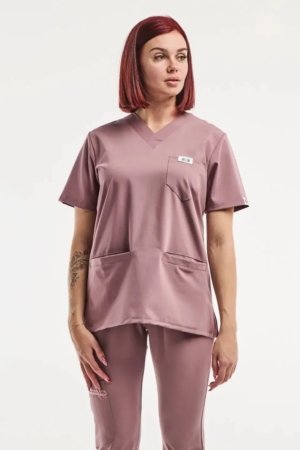 Aelin Slimfit NEW Tunique Médicale Rose Stretch