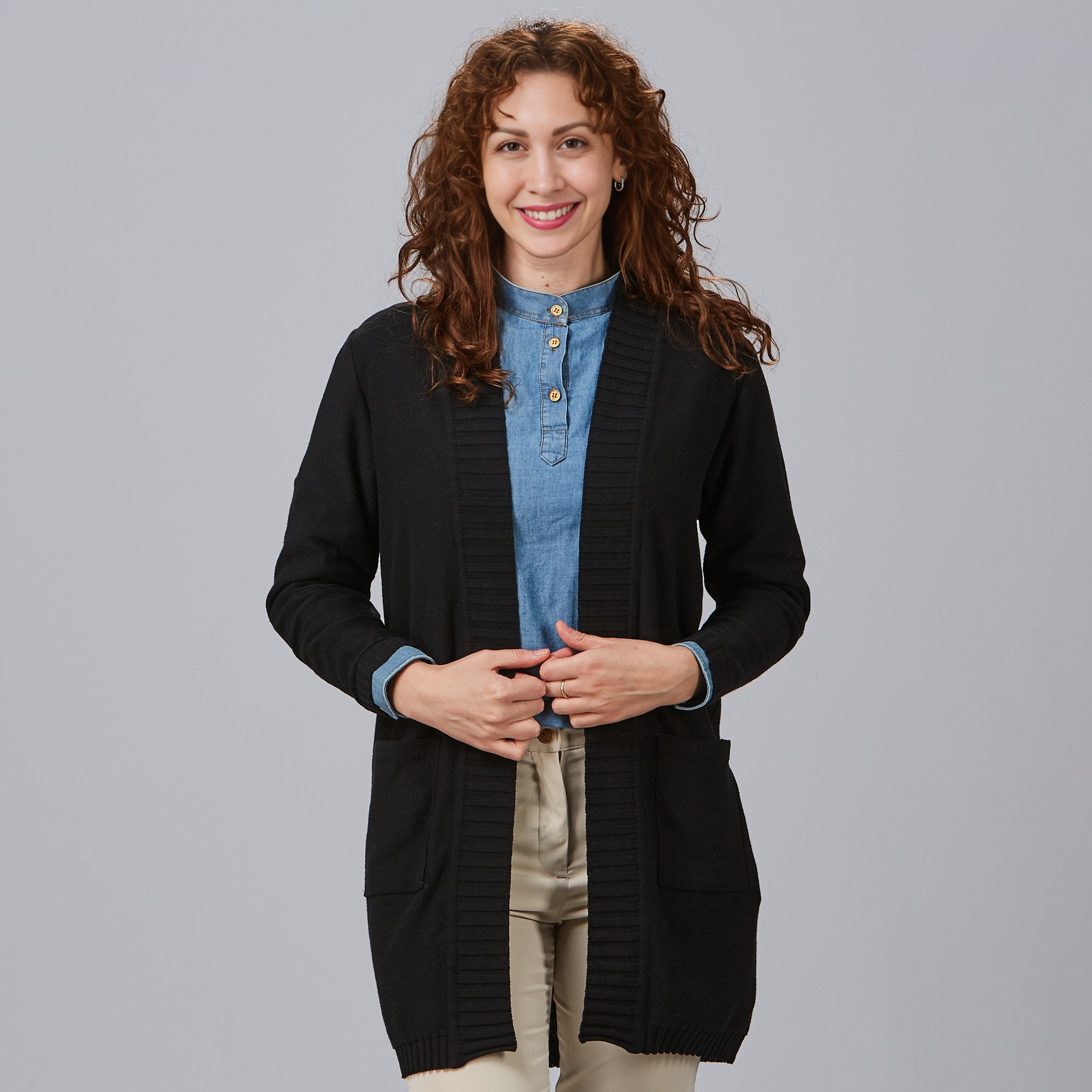 Gary's gilet tricot femme noire cardigan poches taille M