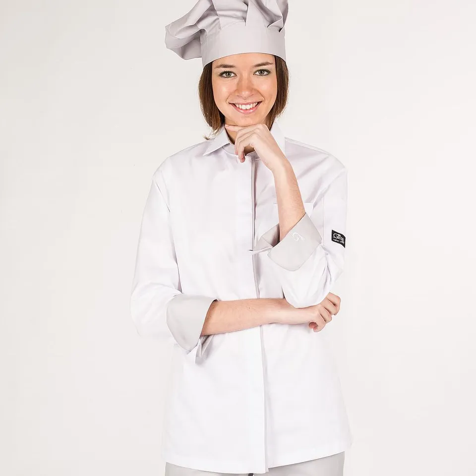 GARY'S Atenea veste de cuisine femme blanche coton