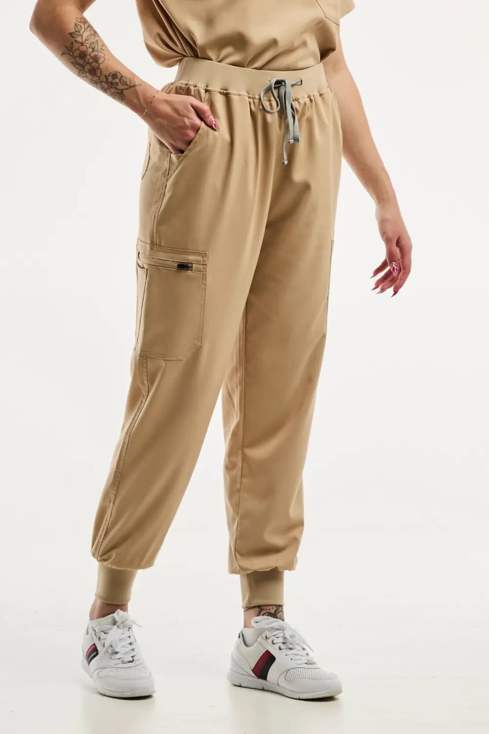Aelin EMMA Jogger pantalon médical femme beige clair