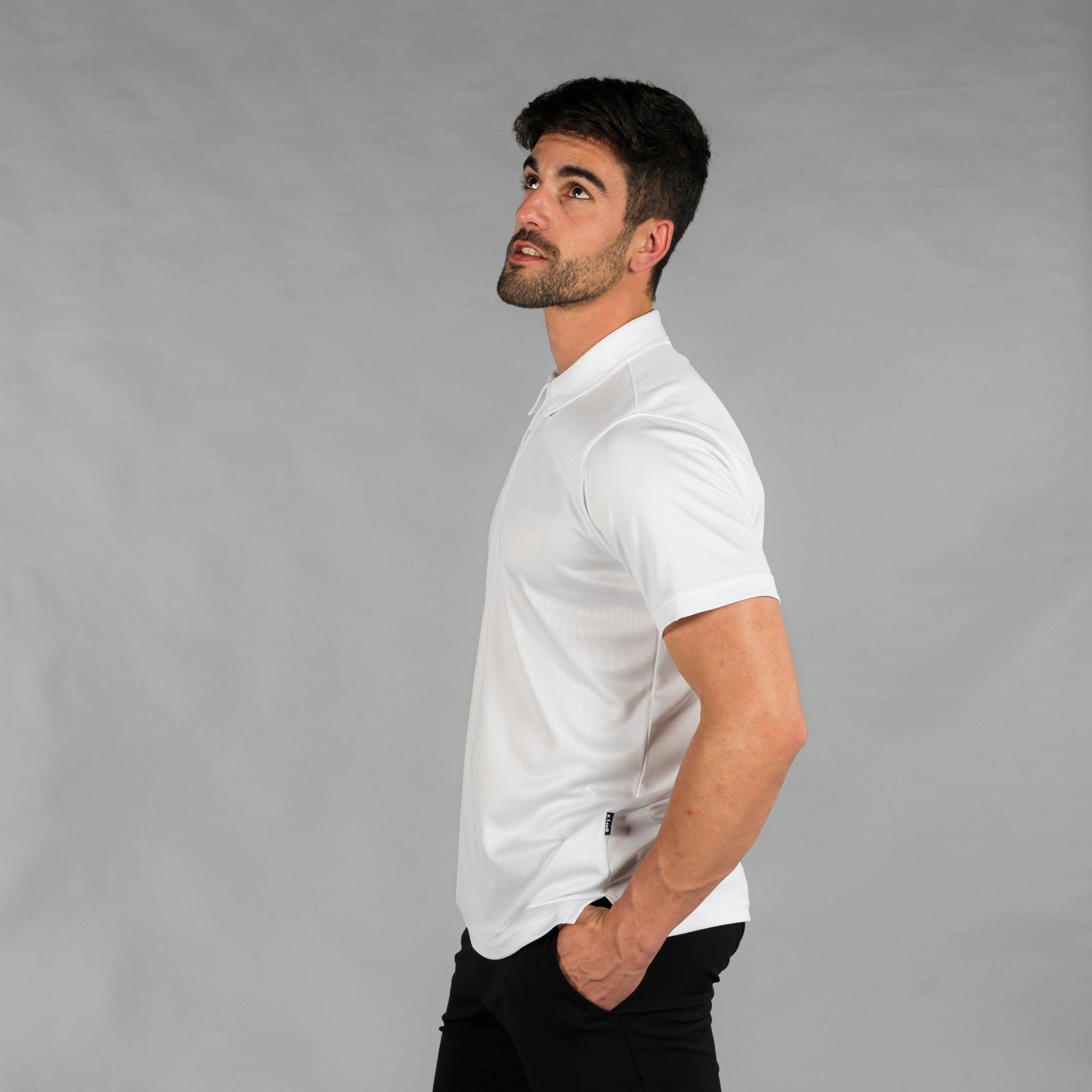 GARY'S Interlock polo homme noir manches courtes