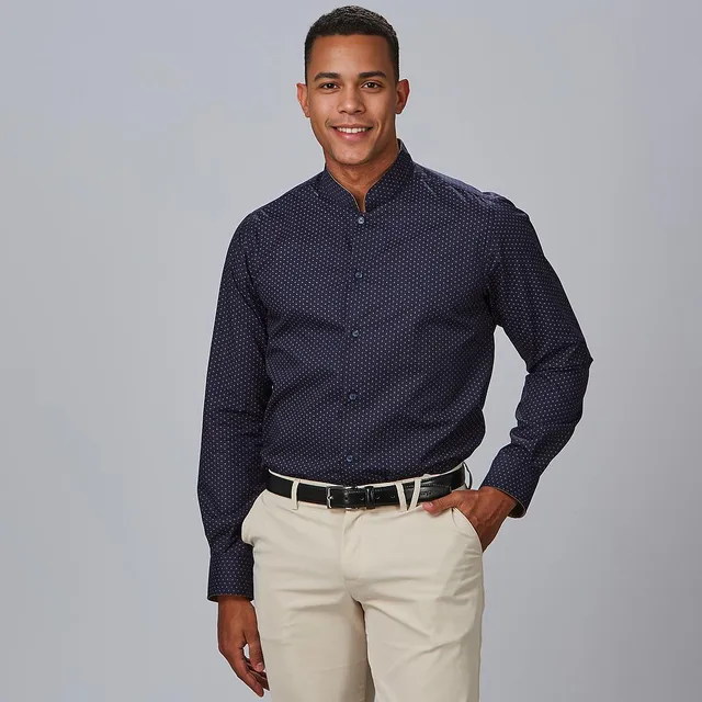 Gary's Orazio 260027 Chemise slim marine pois coton