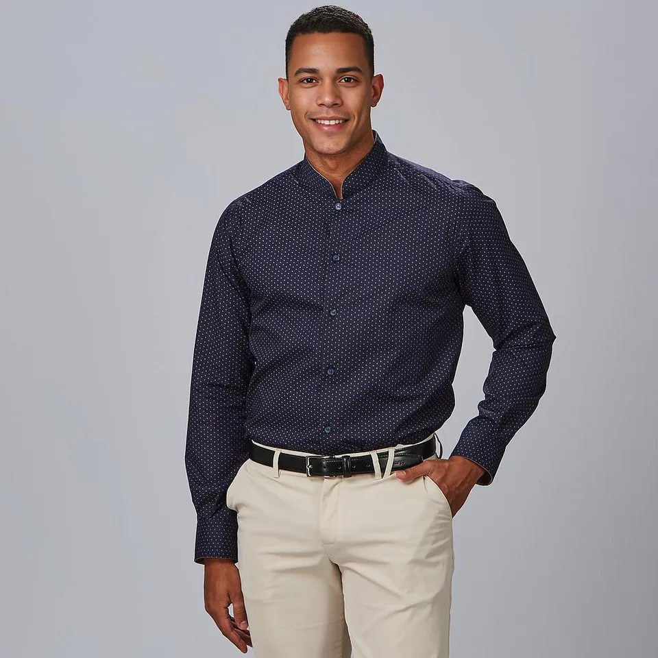 Gary's Orazio 260027 Chemise slim marine pois coton