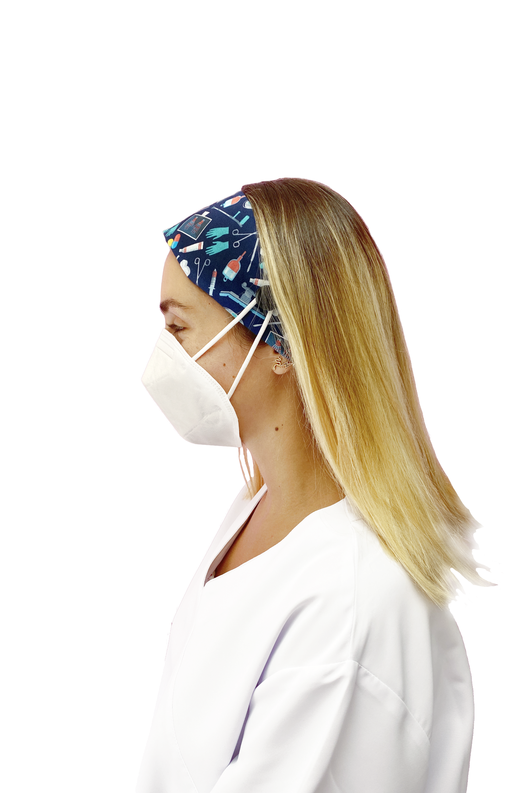 Enfermania Accesorios bandeau à boutons coton imprimé