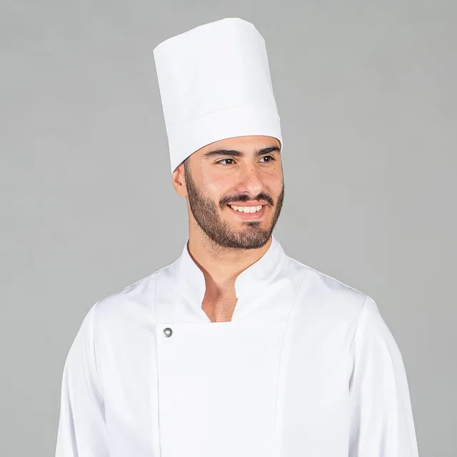 GARY'S Toque haute popeline noire cuisinier