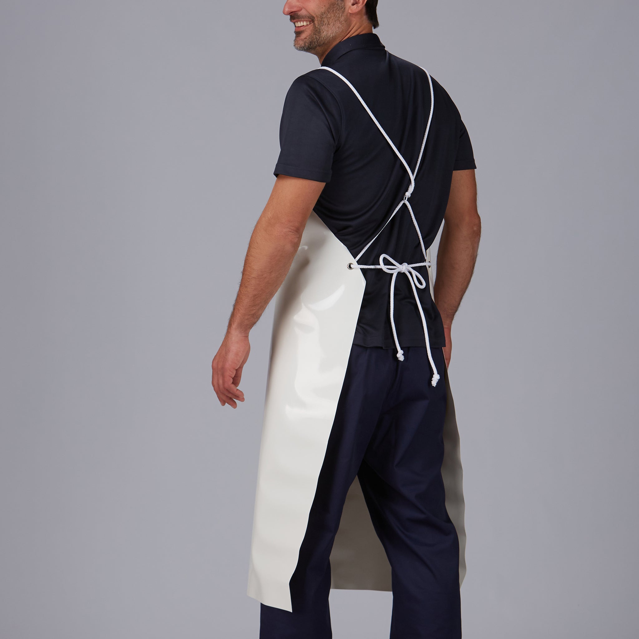 GARY'S tablier PVC rigide blanc 110x85 cm