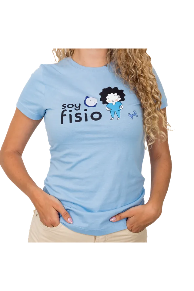 Enfermania Ropa T-shirt femme coton bleu clair M