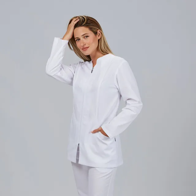Gary's Sicilia Zip blouse médicale blanche manches longues