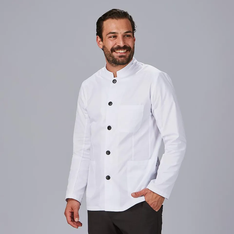 Gary's Jackets veste service homme blanche col mao