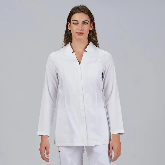 GARY'S Marilia robe médicale femme blanche zip