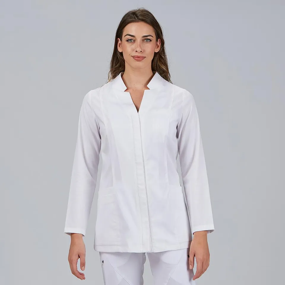 GARY'S Marilia robe médicale femme blanche zip