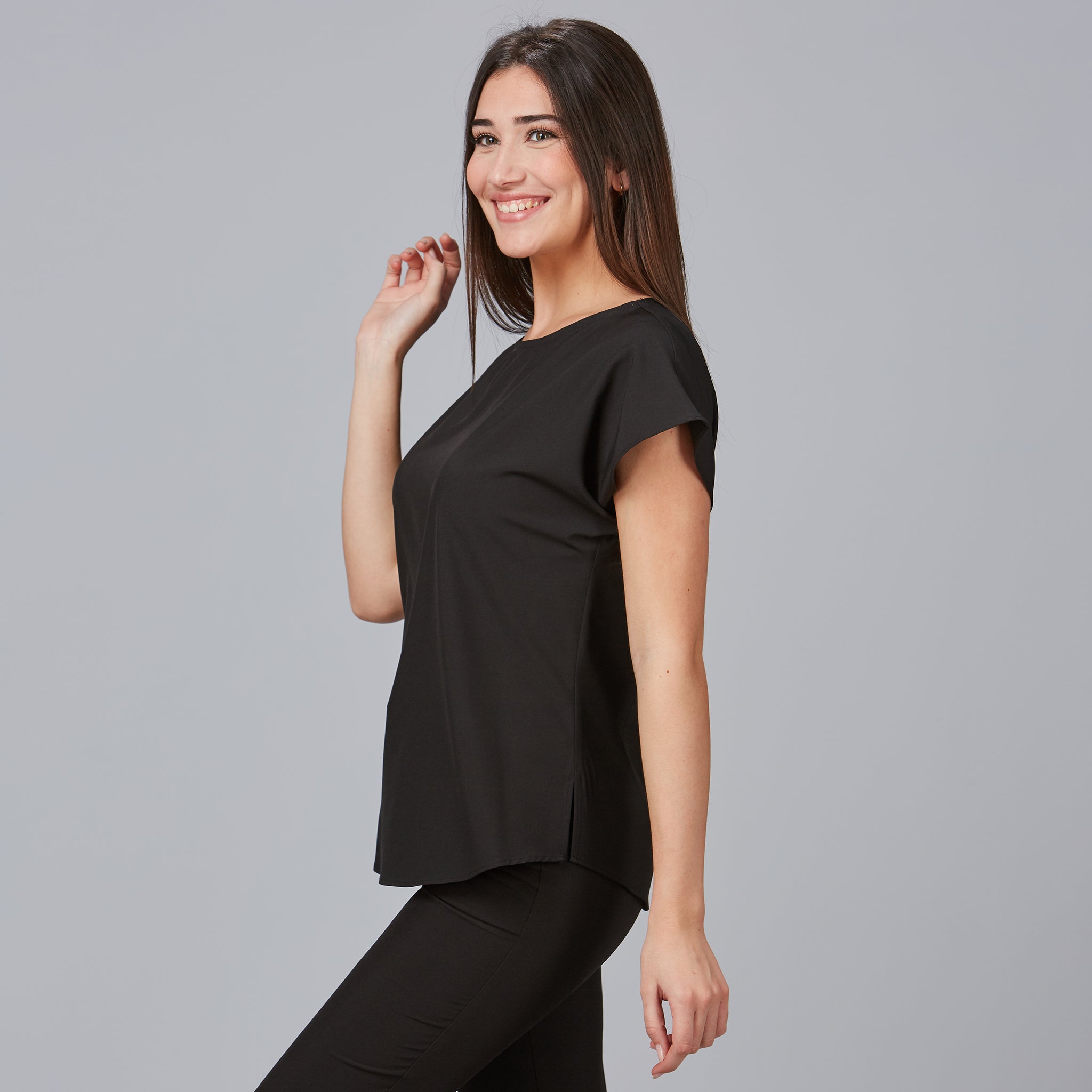 Gary's Pensamiento blouse femme noire microfibre
