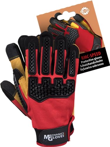 Reis RMC-Speed gants de protection cuir rouge-noir XL