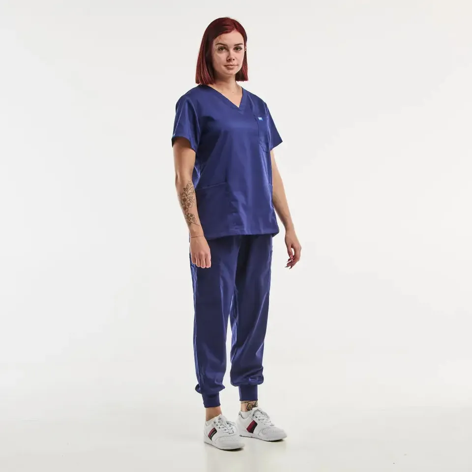 Aelin EMMA Jogger tenue médicale femme bleu marine poches