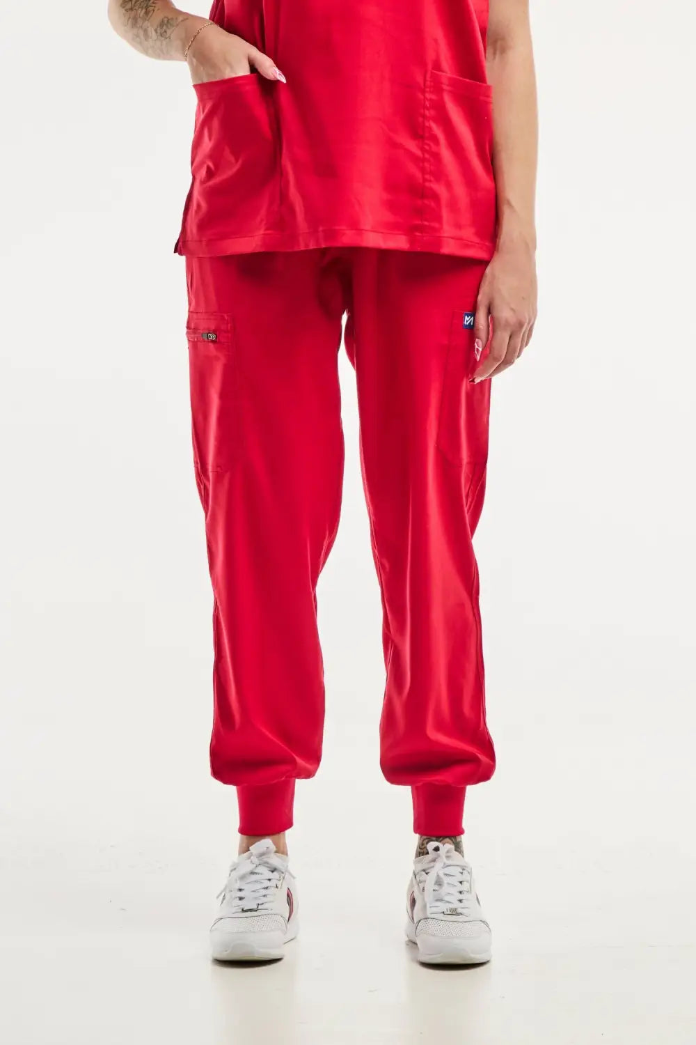 Aelin EMMA Jogger Tenue Médicale Femme Rouge Ensemble