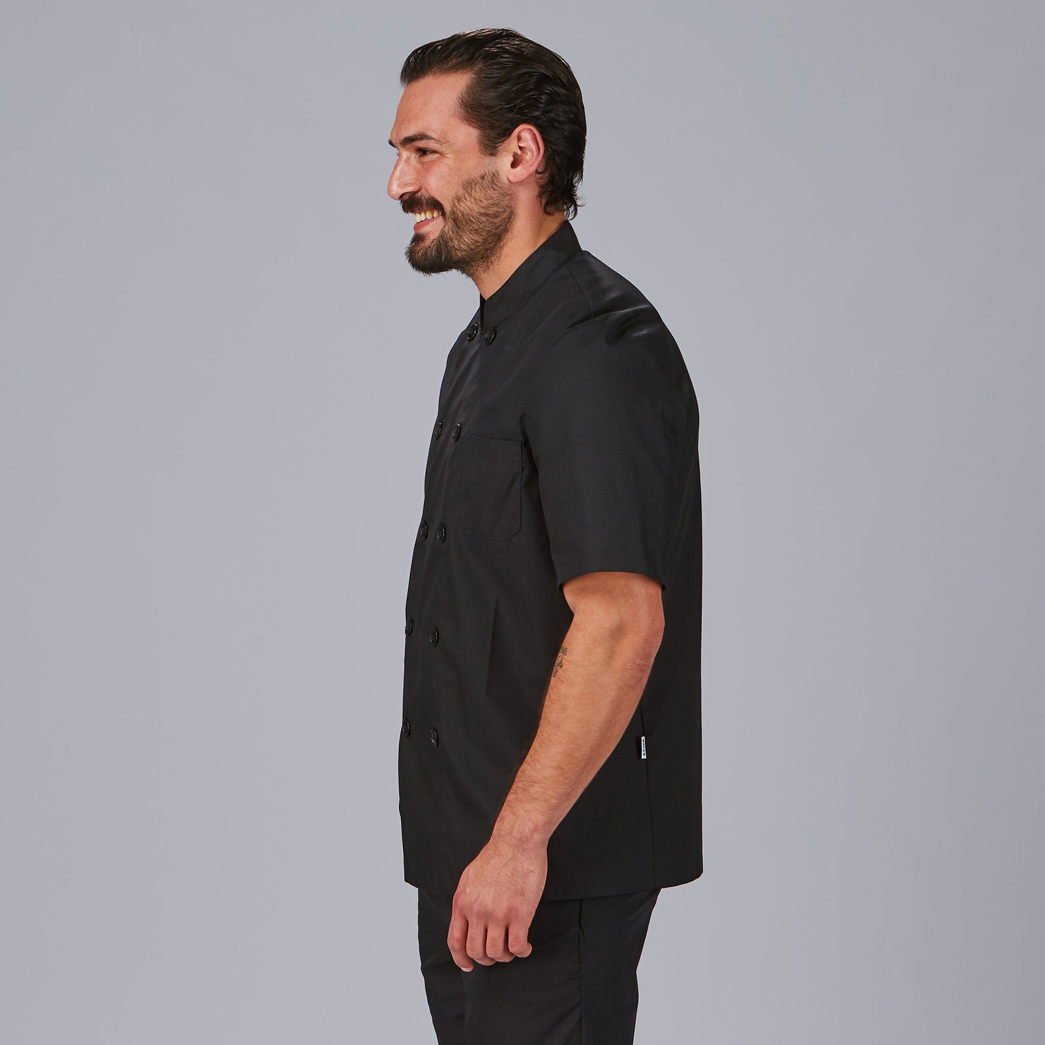 GARY'S Chef Jackets veste cuisine popeline noire S/S manches courtes
