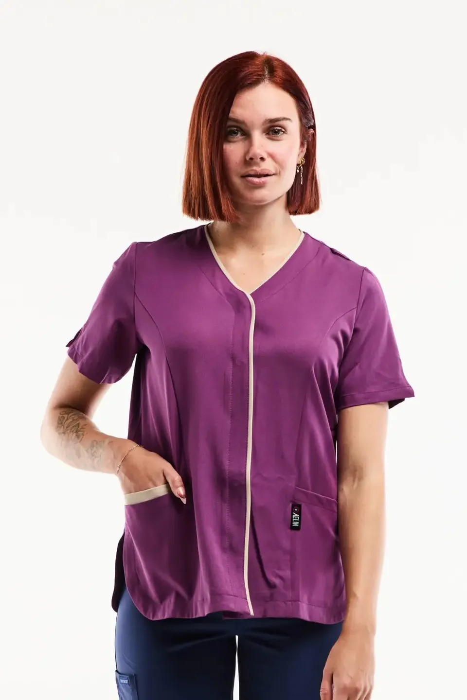 Aelin Serena Blouse Médicale Femme Violet stretch