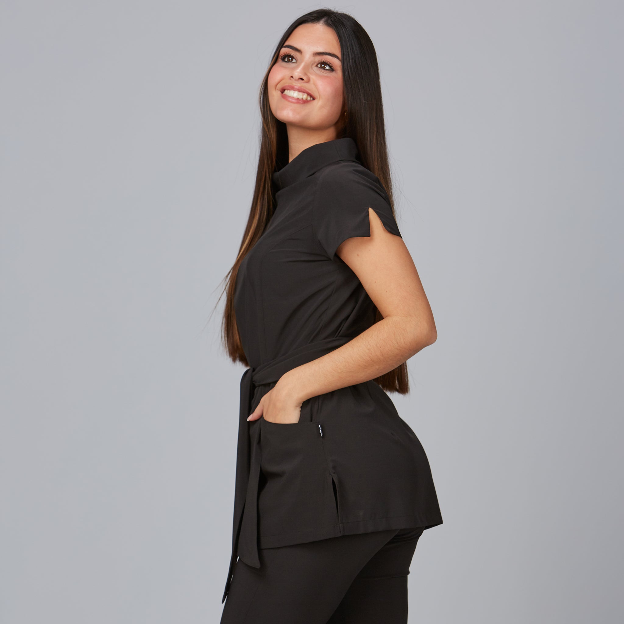 Gary's Saona blouse femme noir XS stretch col bateau