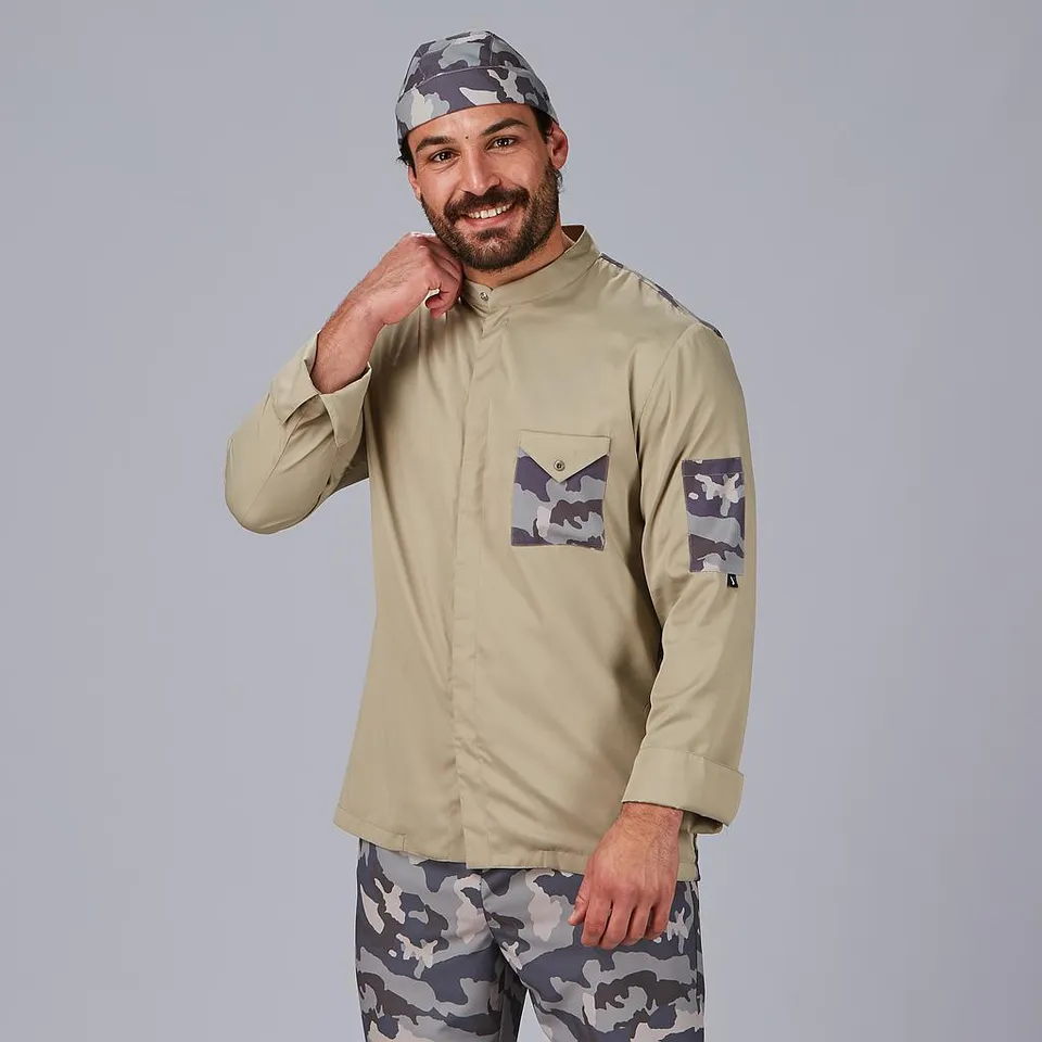 GARY'S Tactical veste cuisine unisexe sable microfibre