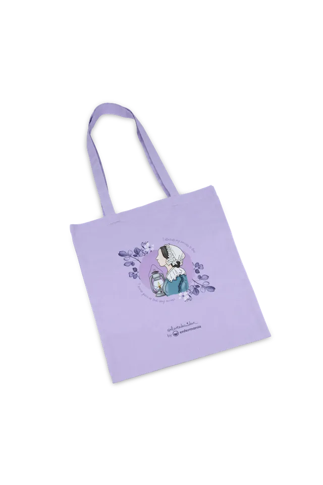 Enfermania Florence Nightingale tote bag lavande coton
