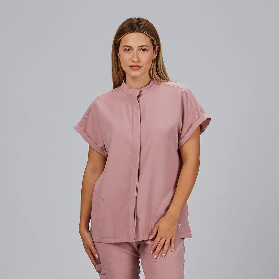Gary's Debora Blouse Femme Noire Col Mandarin Légère