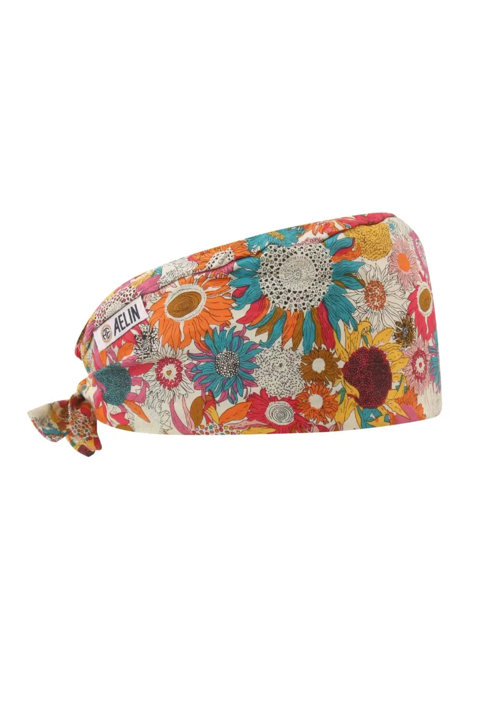 Aelin Paris Floral Calot Médical Cheveux Courts Coton