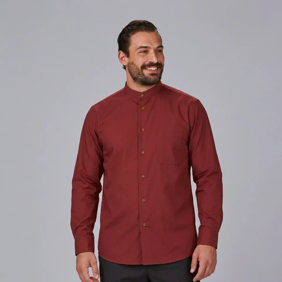 Gary's Mao chemise homme noire manches longues