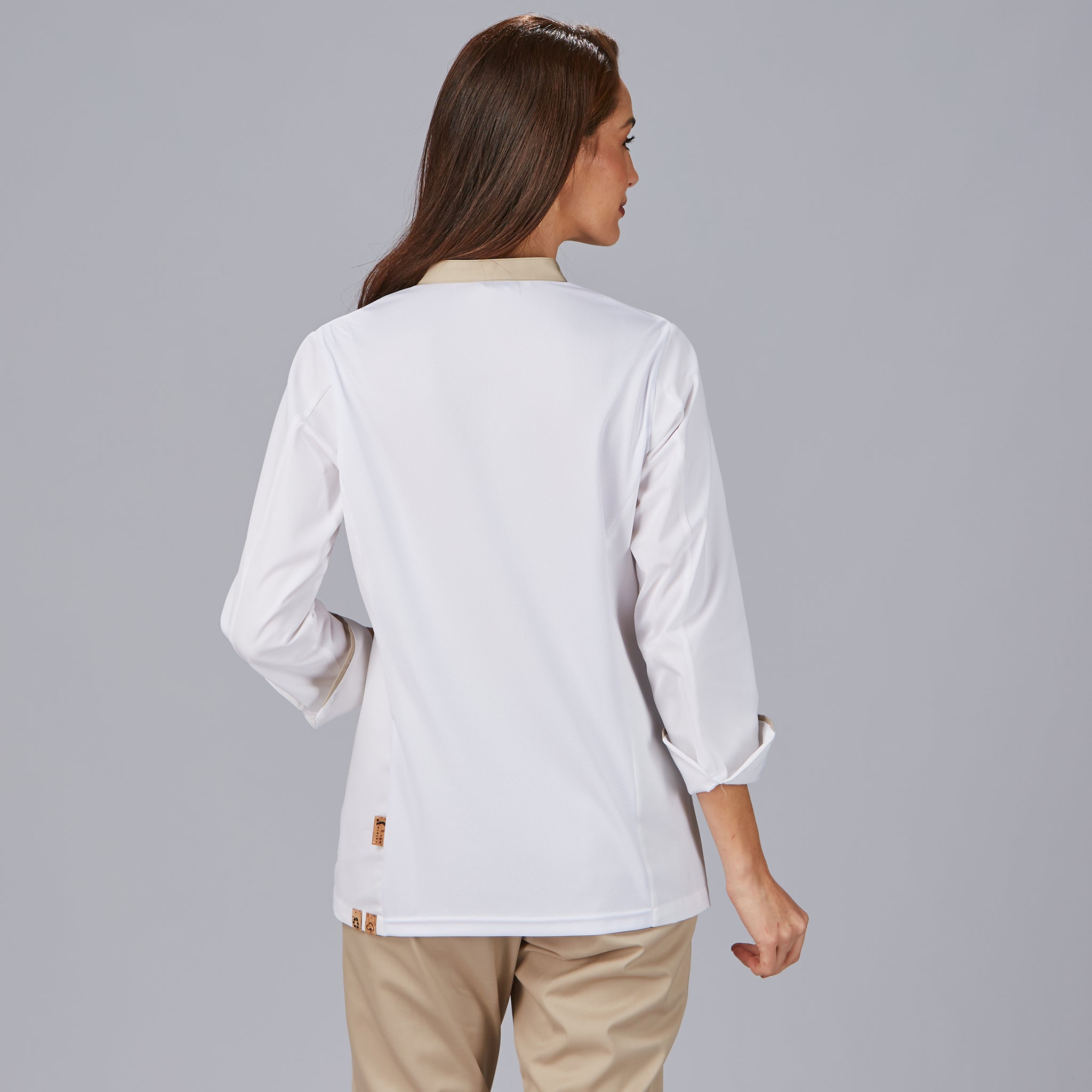 Gary's Anaya veste cuisine femme gris perla coton bio