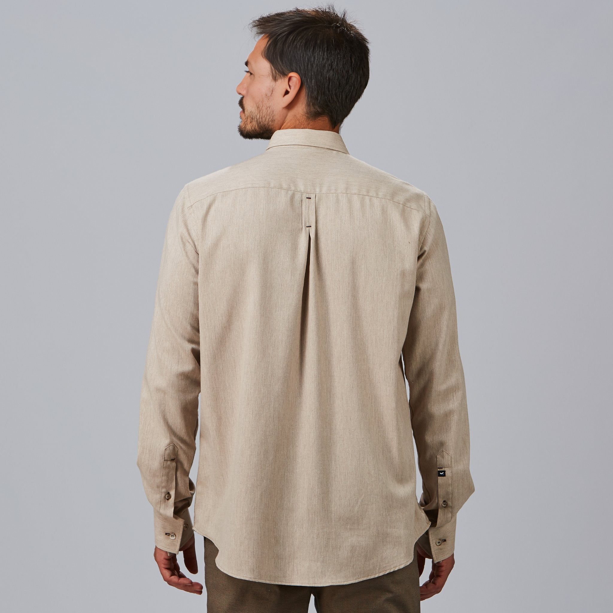 Gary's Giacomo Chemise Homme Slim Sable Manche Longue