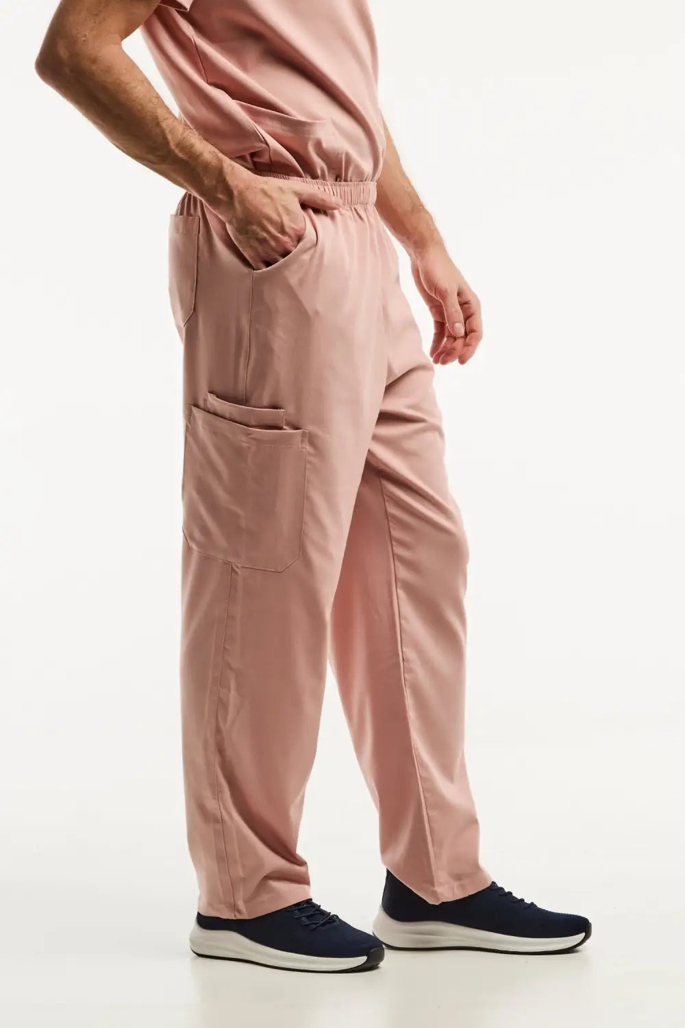 Aelin LUCA pantalon médical homme rose clair poches