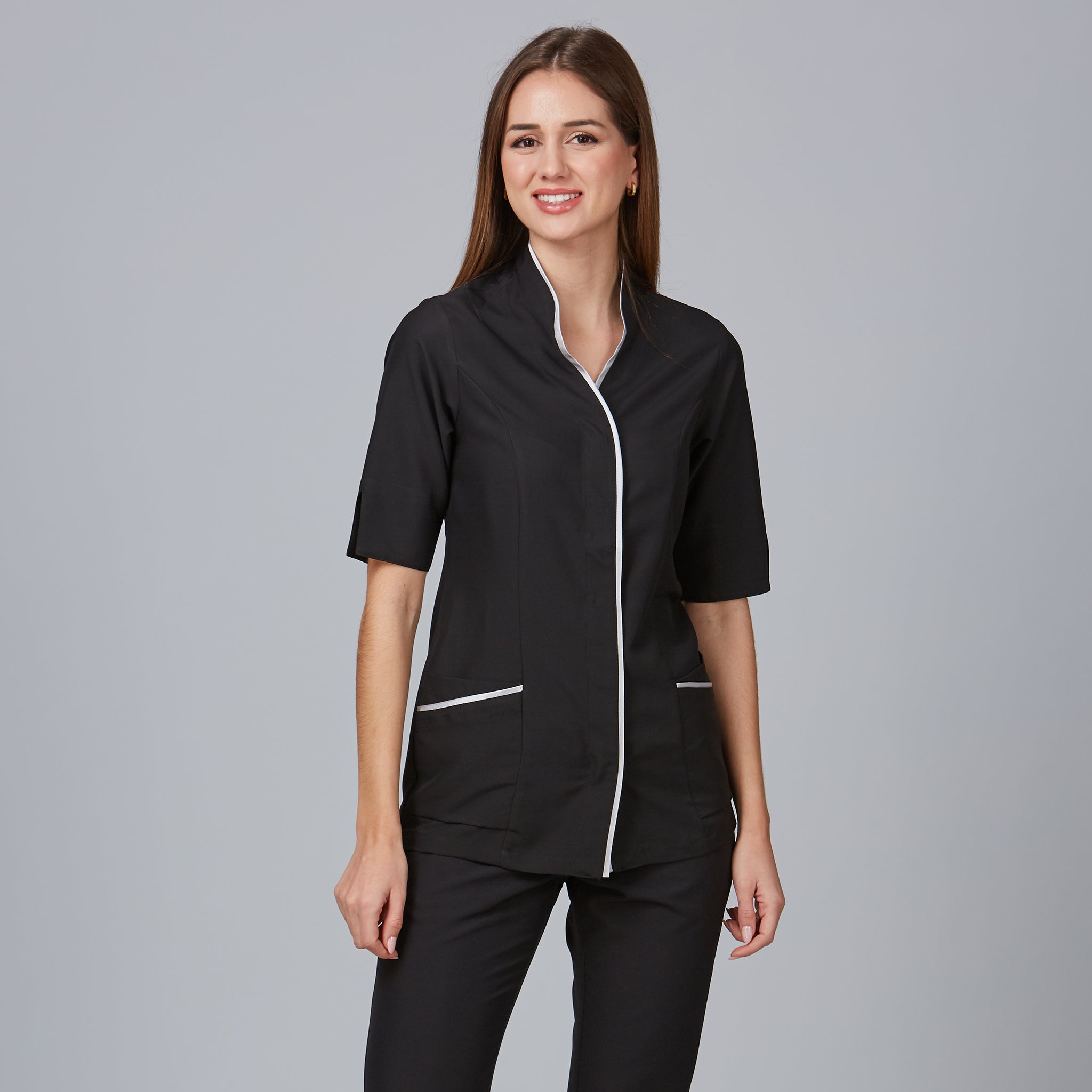 GARY'S Cuba blouse médicale femme noire microfibre