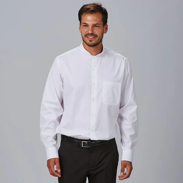 Gary's Shirts chemise homme col mao noire manches longues