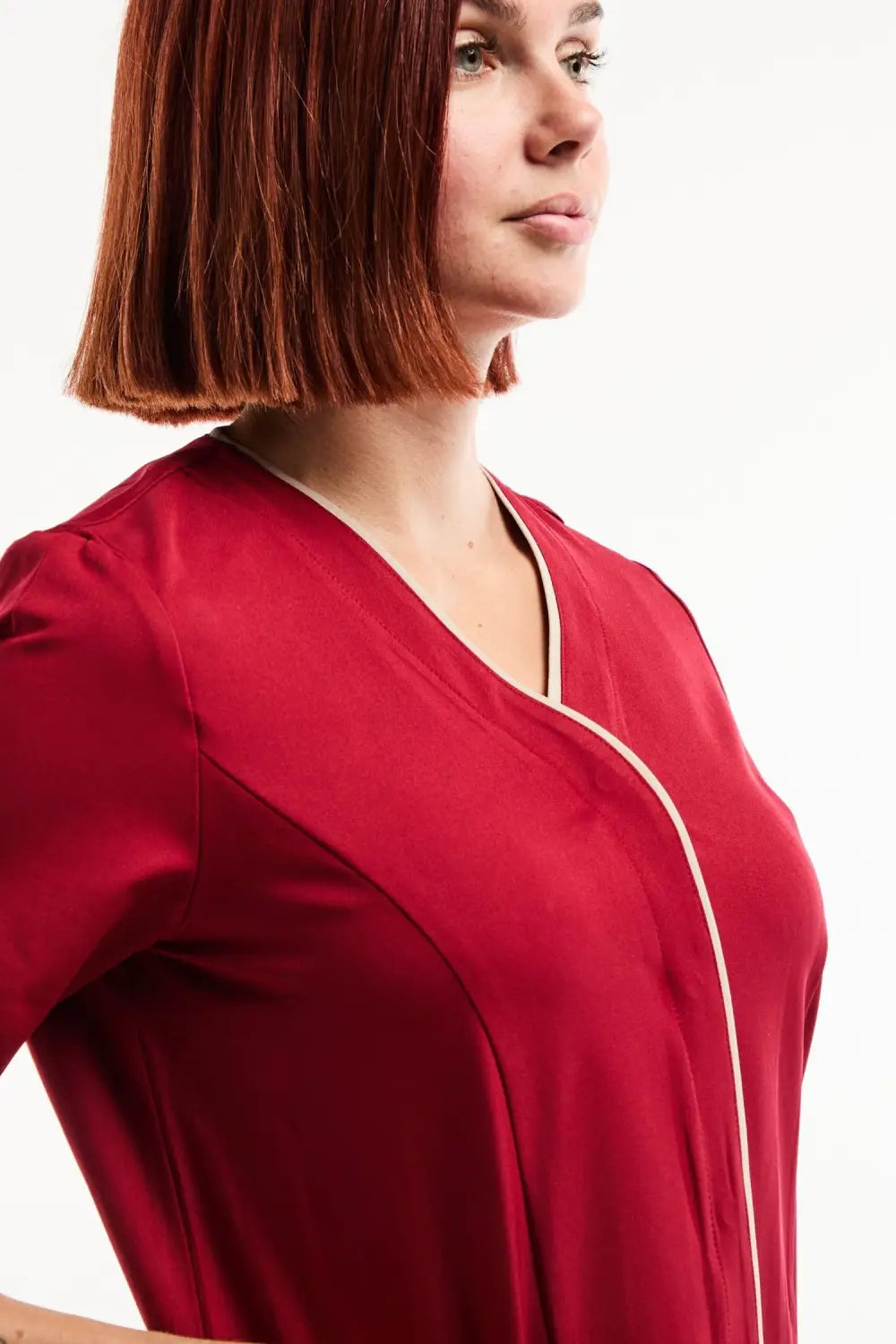 Aelin Serena Blouse Médicale Femme Bordeaux Stretch XS-3XL