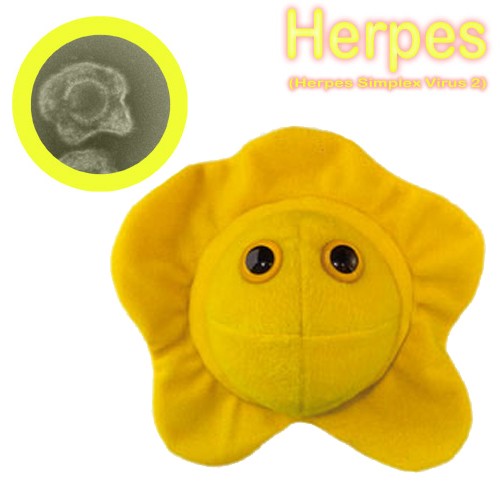 Enfermania GiantMicrobes peluche herpes simplex 13-18 cm