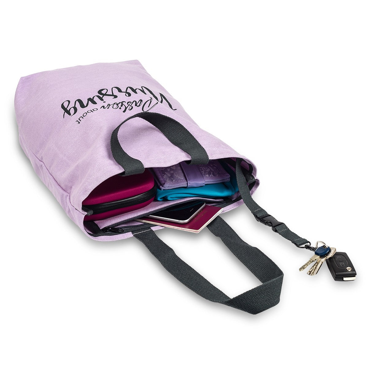 Enfermania Bolsa Tote Algodon sac tote coton lavande 37x40