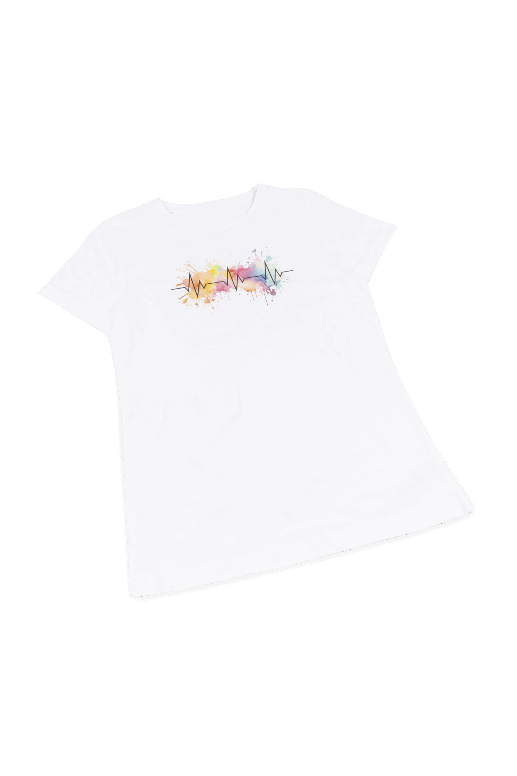Enfermania EKG Splash t-shirt femme blanc 100% coton