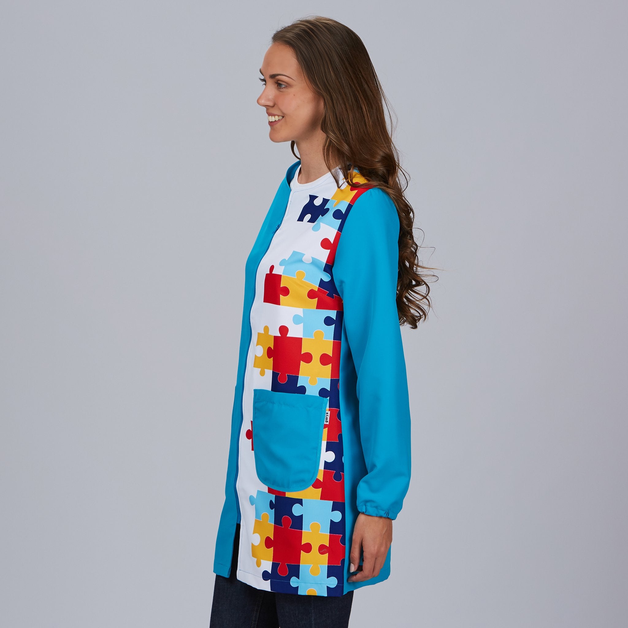 GARY'S Special Autism blouse travail turquoise zip