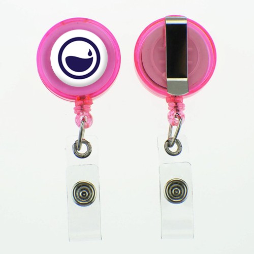 Enfermania Accesorios enrouleur badge rond translucide bleu