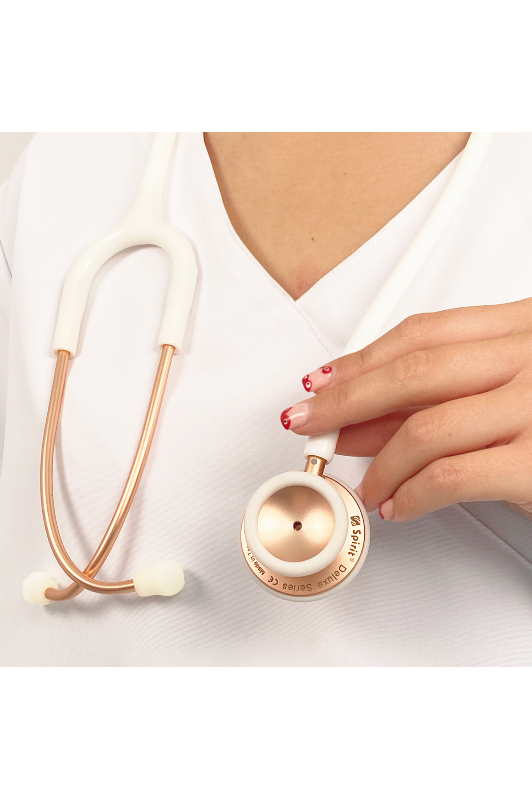 Enfermania Spirit Rose-Gold stéthoscope blanc double pavillon