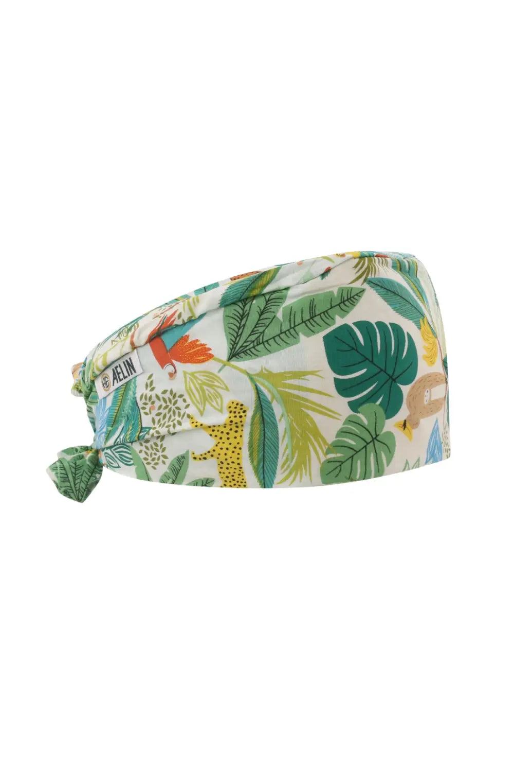 Aelin Paris calot de bloc blanc feuilles cheveux courts coton
