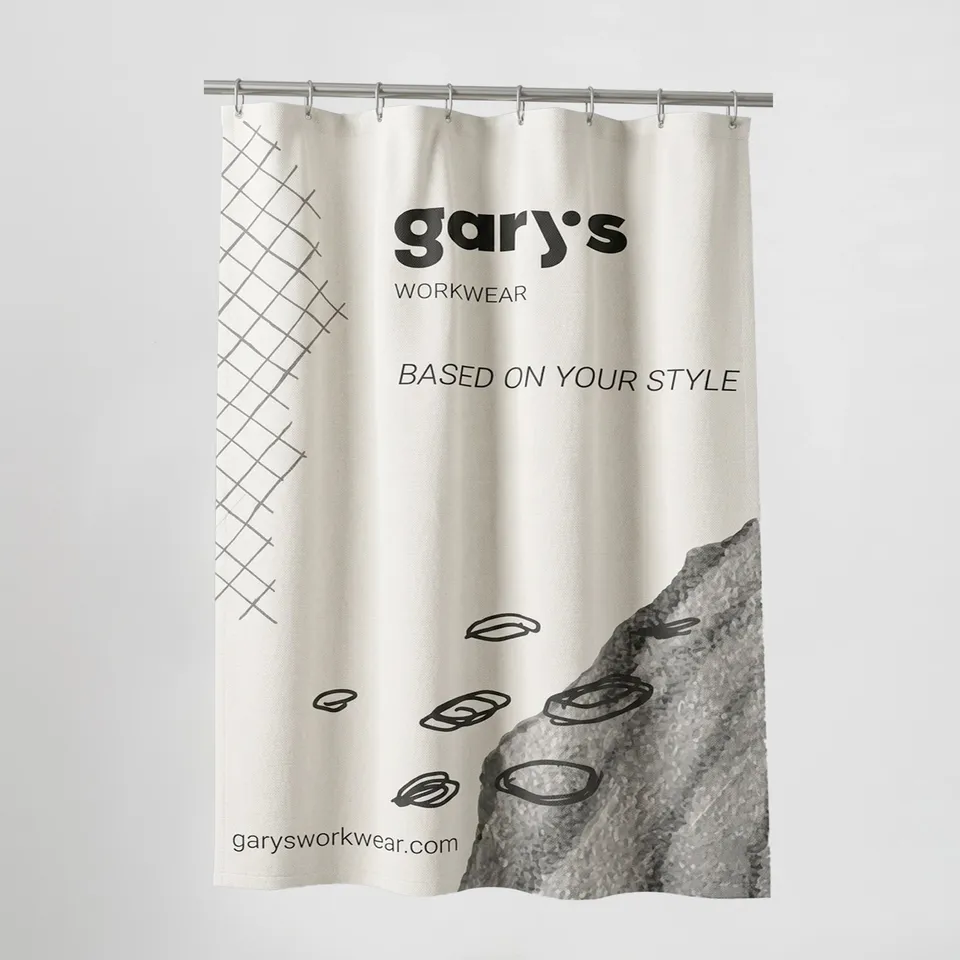 Gary's Advertising Material rideau P115-01U 1,50x2m logo
