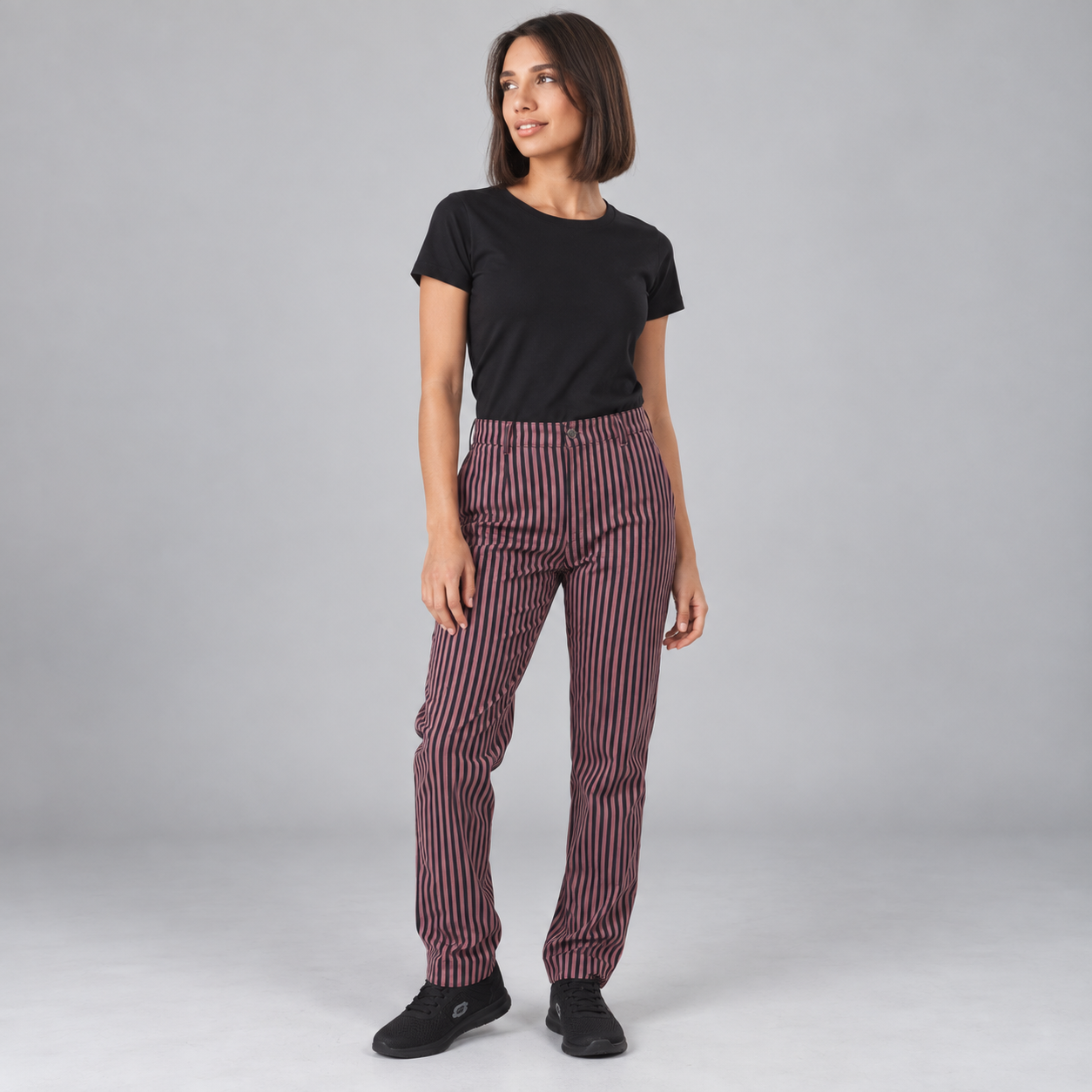 GARY'S pantalon cuisine unisexe rayures Raya Gris