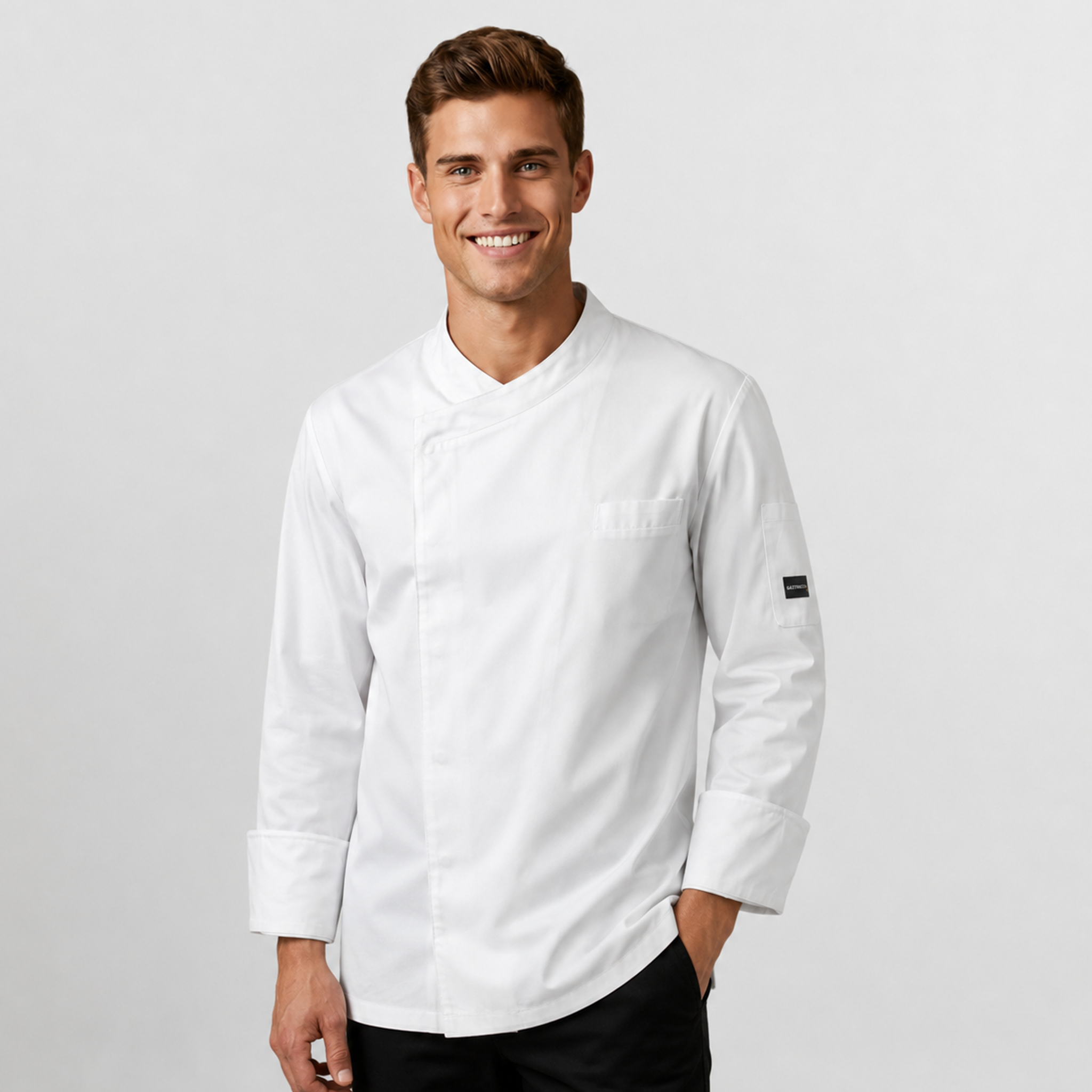 Gary's Chef Jackets Hermes veste cuisine homme blanche XS