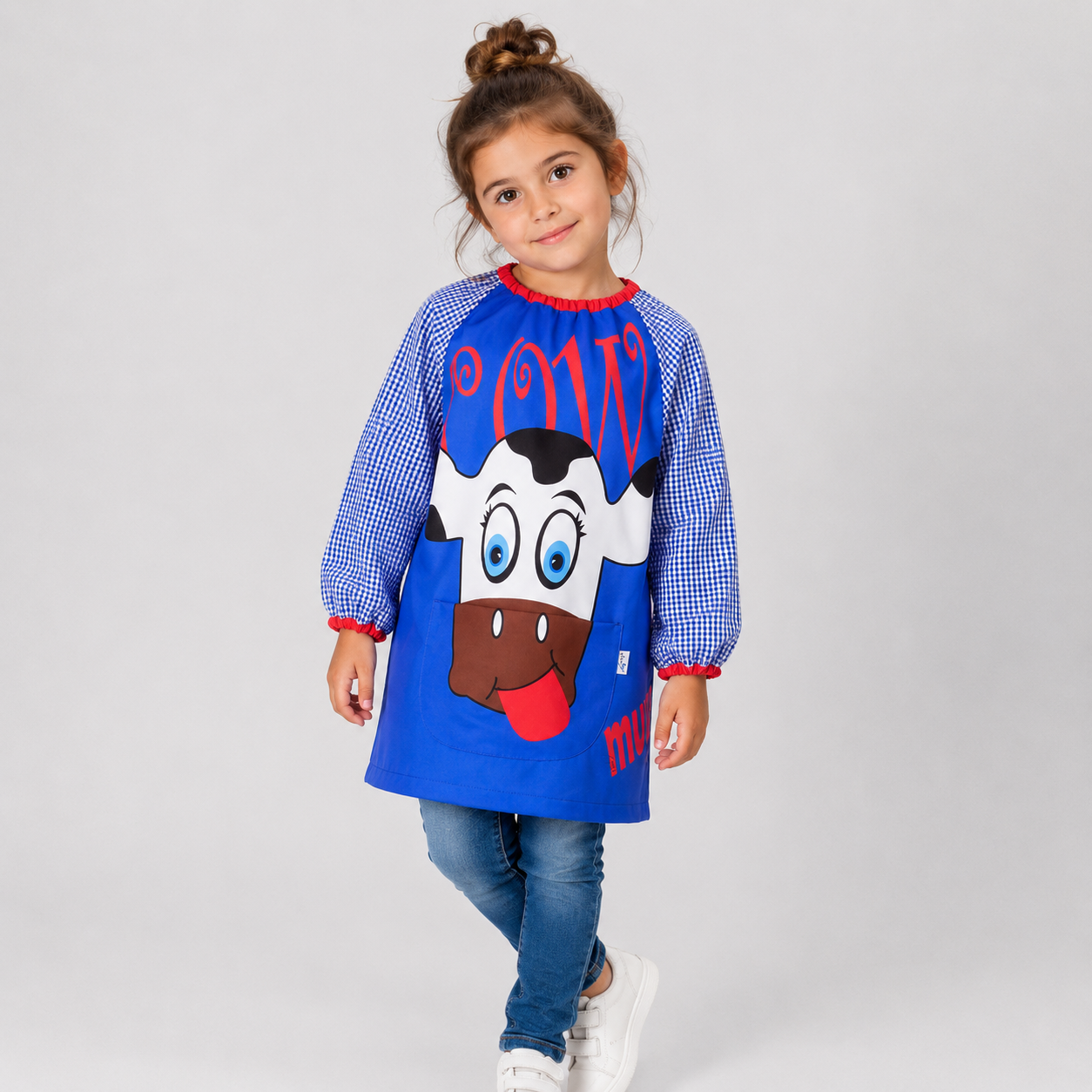 Gary's Baby Colegial Vaca tablier école vichy bleu taille 6