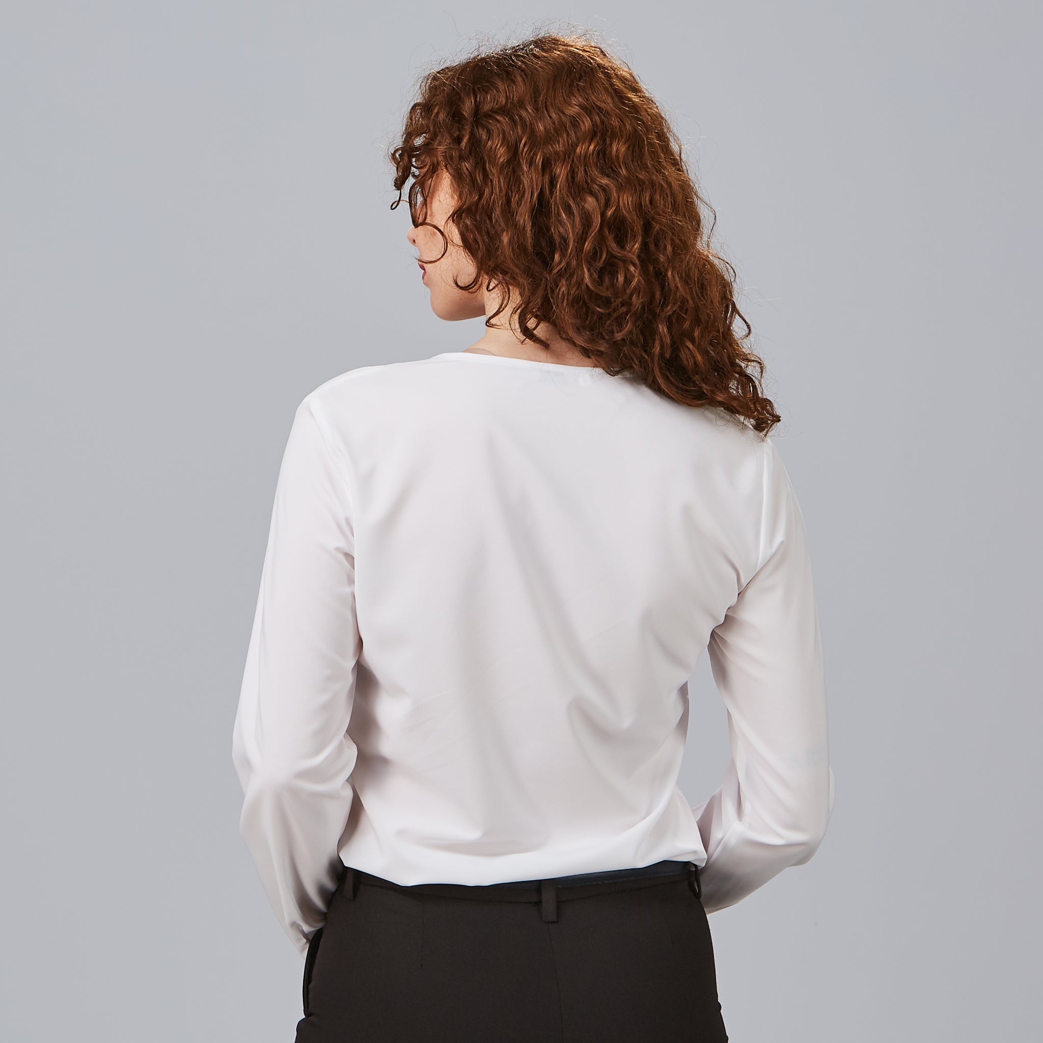 Gary's Elastic blouse travail femme blanche manches longues