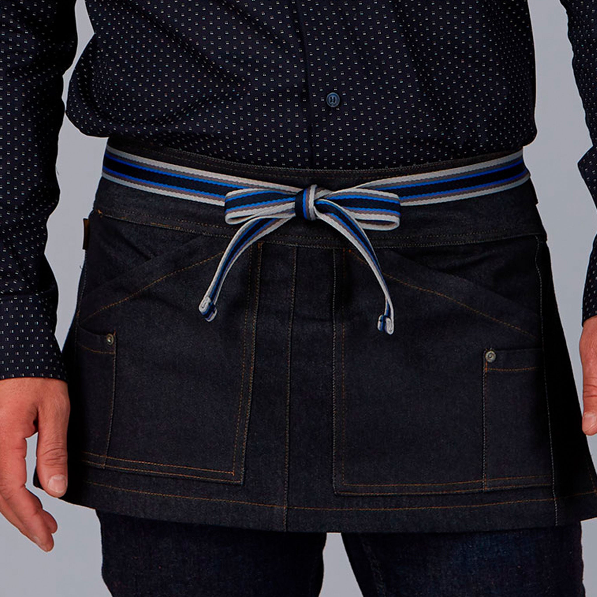 GARY'S Herringbone ceinture tablier 30 mm orange pression