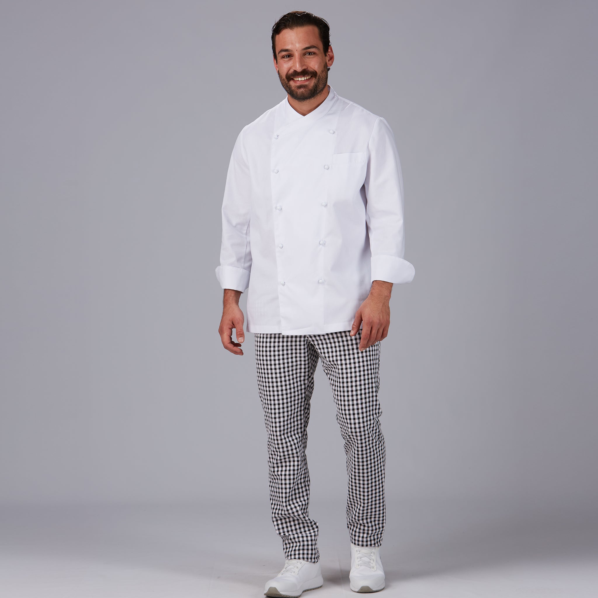 Gary's pantalon cuisine vichy noir cordon unisexe
