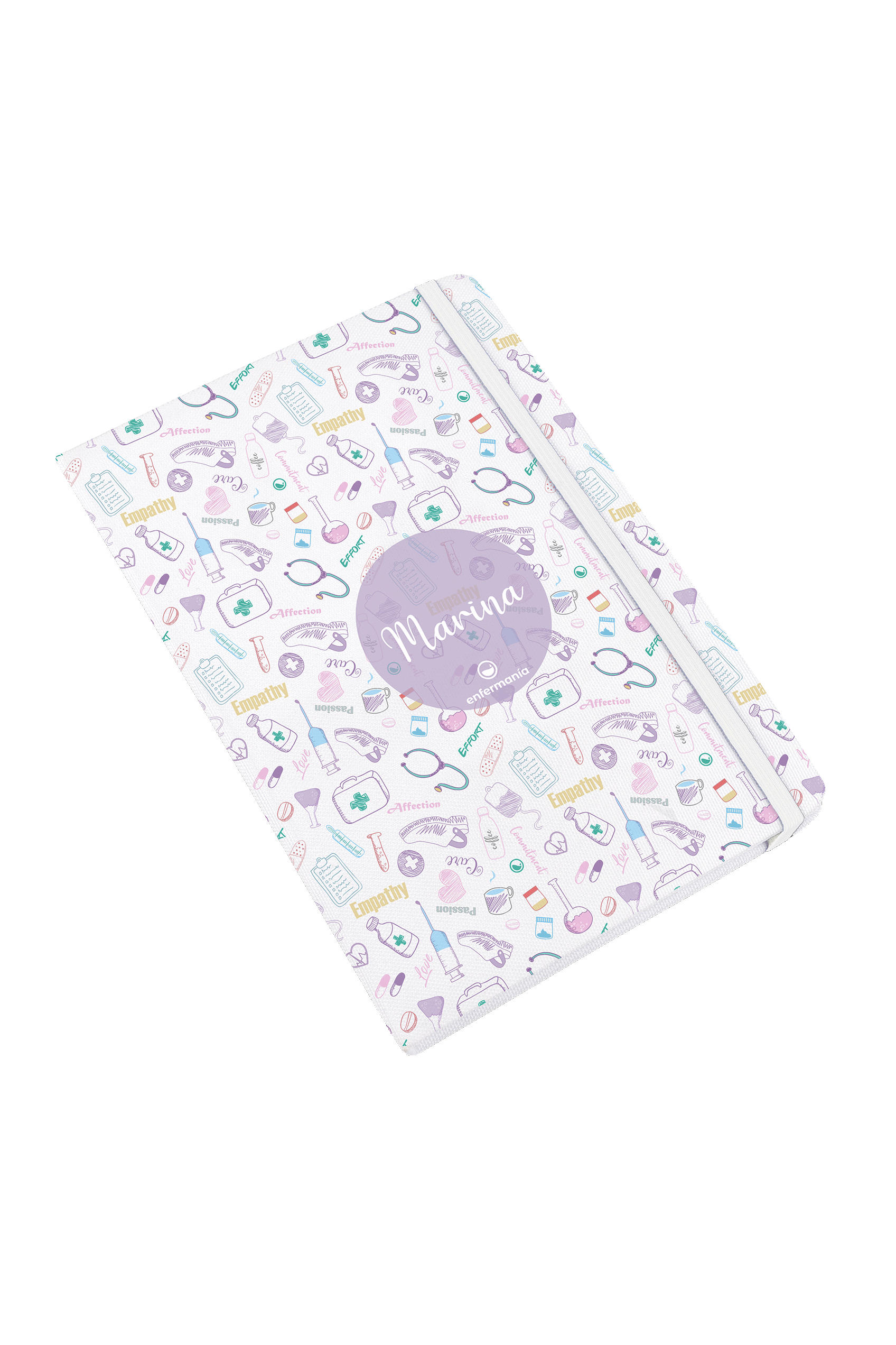 Enfermania Papelería carnet A5 Care Collection blanc ligné