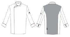 GARY'S Icaro veste de cuisine noire manches longues
